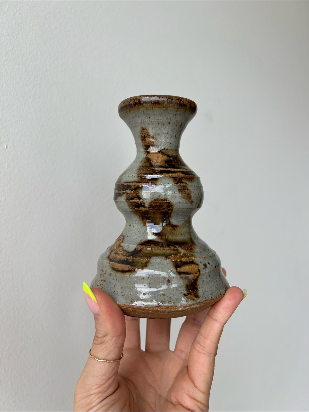 Vintage Handmade Pottery Vase Neutral Decor